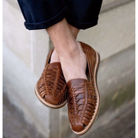 Nisolo Shoes Mens 9.5 Brandy Huarache Leather Breathable Slip On Loafer Flats - Picture 1 of 9